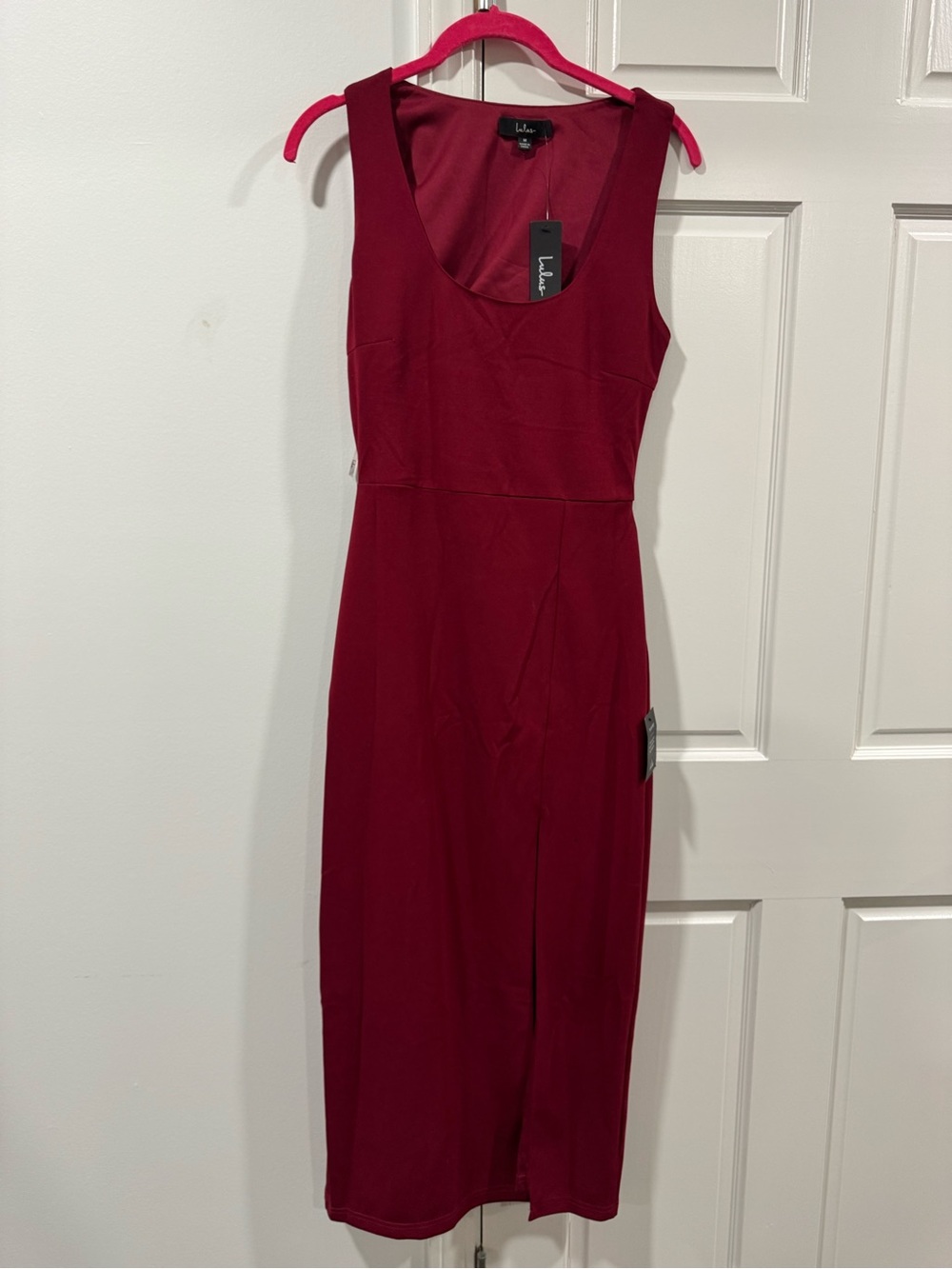 Lulu's Berry Red Sleeveless Midi Dress